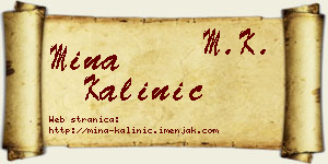 Mina Kalinić vizit kartica